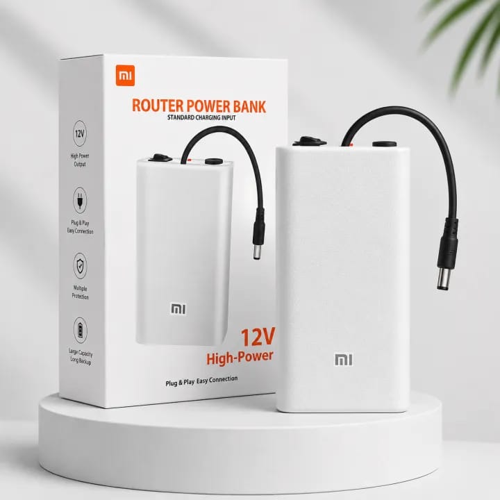 High Capacity 12V Router Backup Power Bank – Plug & Play